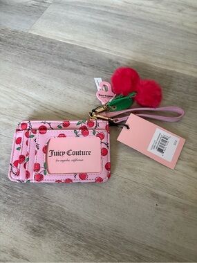 Juicy Couture Cherry Girl Credit Card Pouch Wallet Red Pink NWT